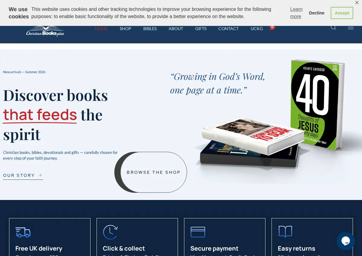 Store homepage