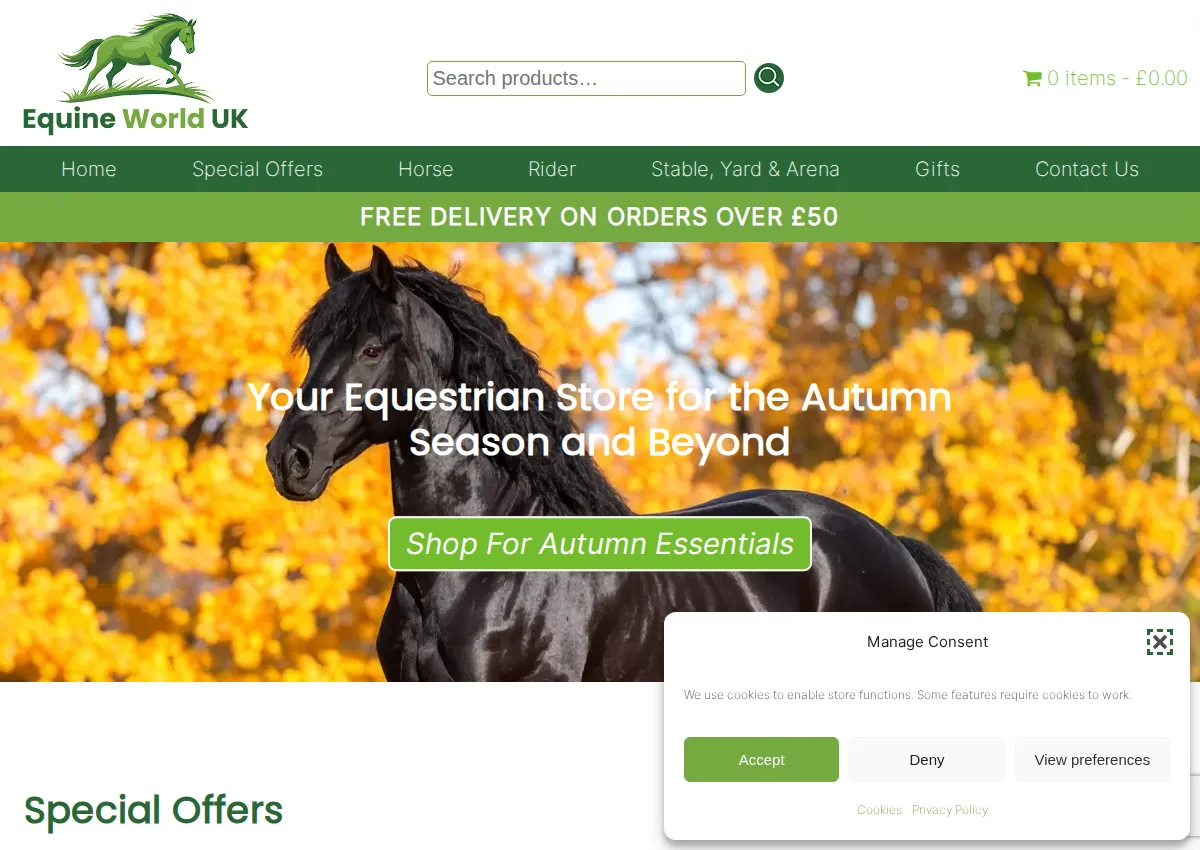 Store homepage
