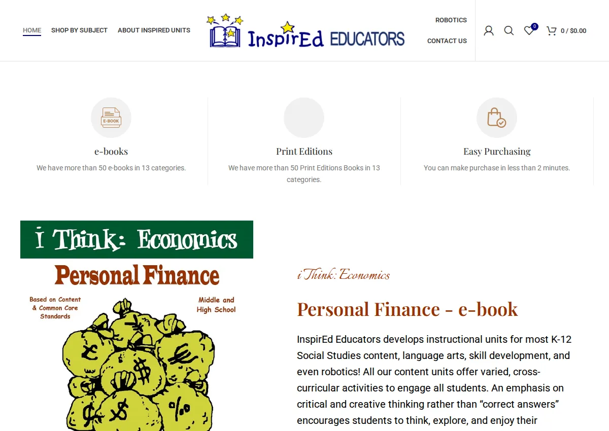 Store homepage
