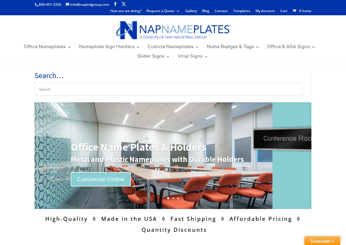 Store homepage