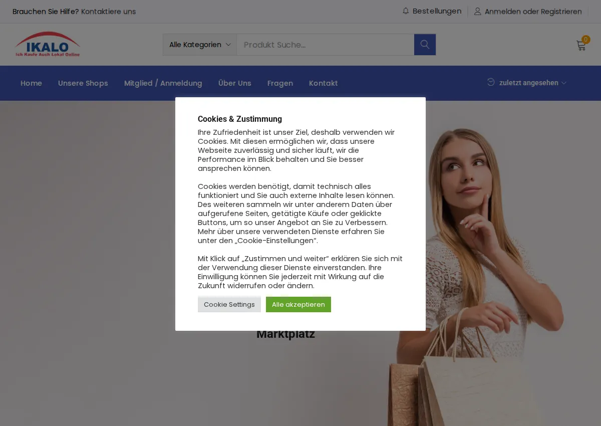 Store homepage