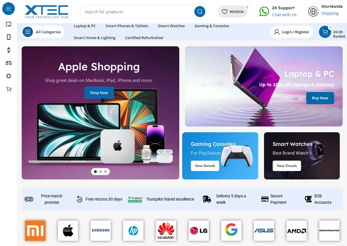 Store homepage