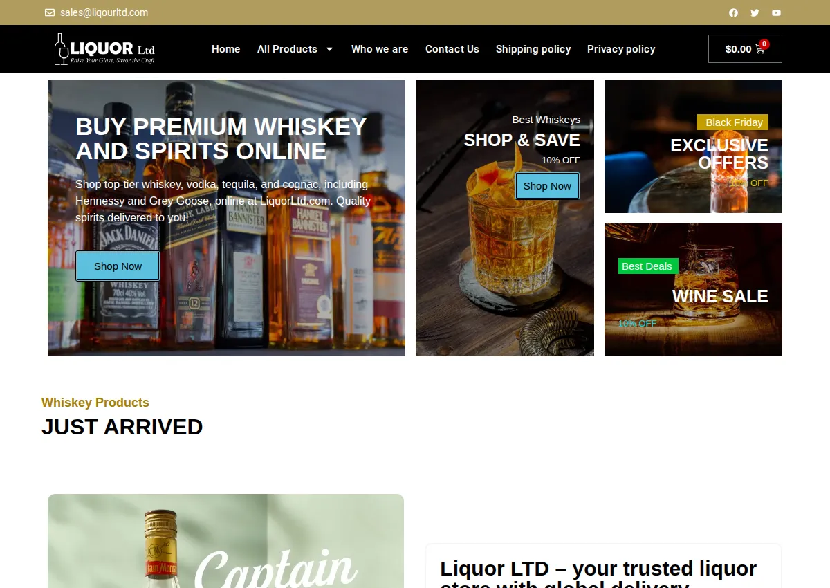 Store homepage