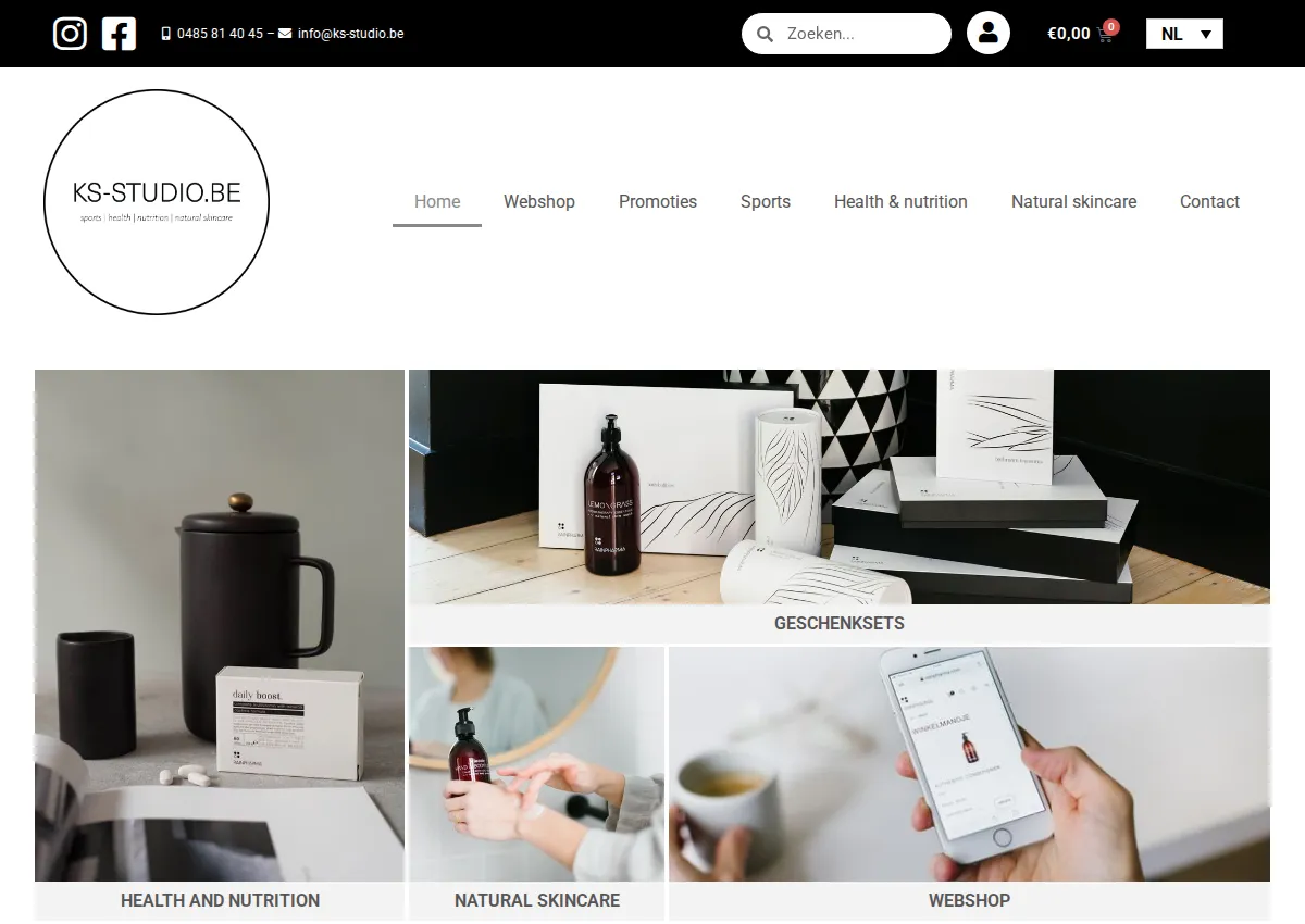 Store homepage