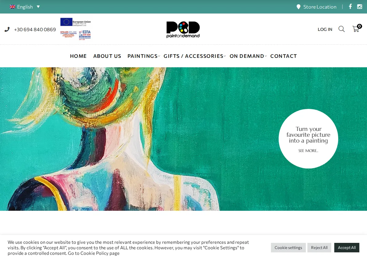Store homepage
