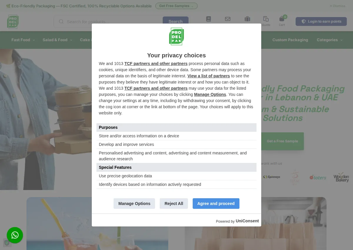 Store homepage