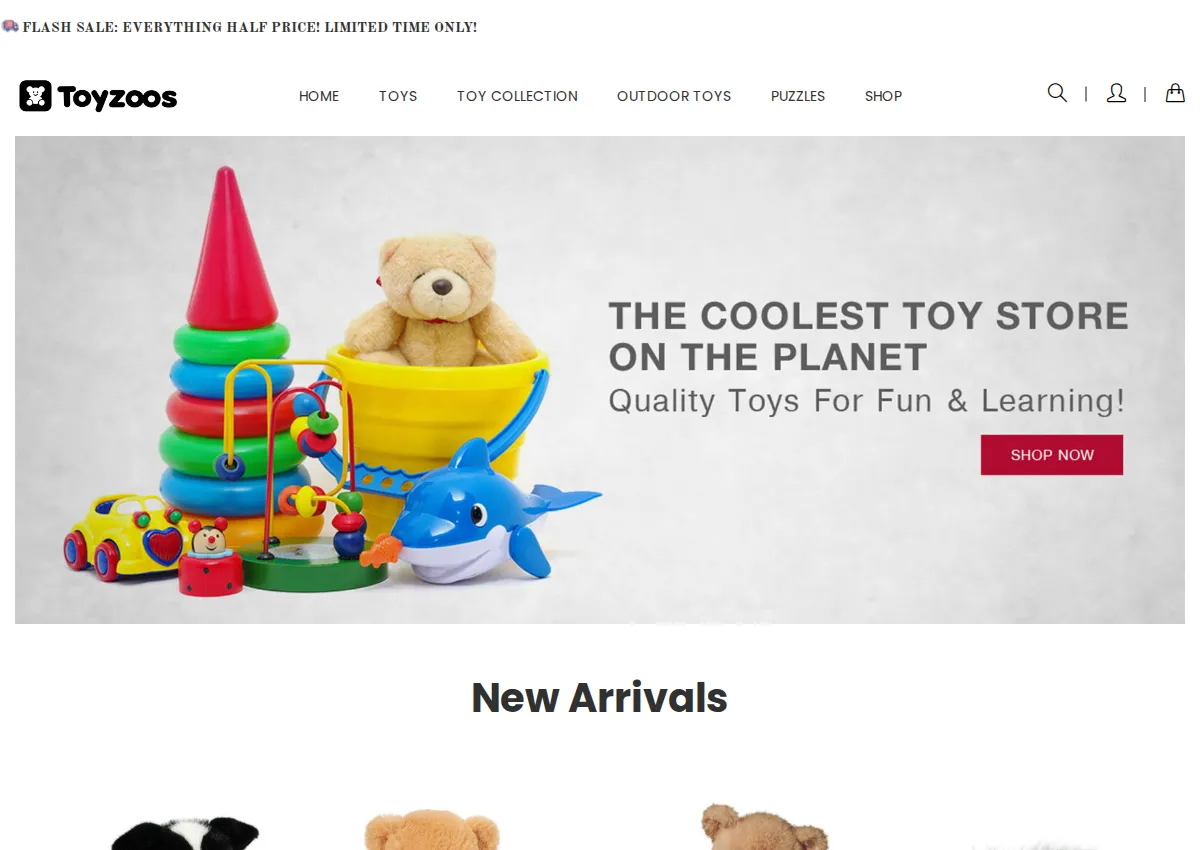 Store homepage