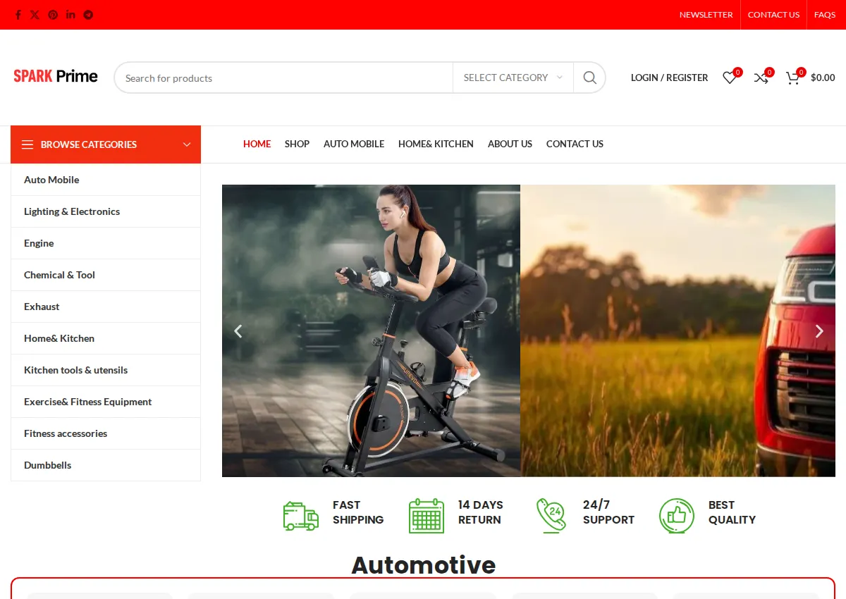 Store homepage