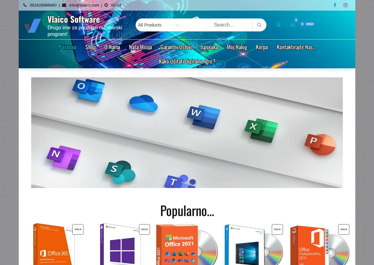Store homepage