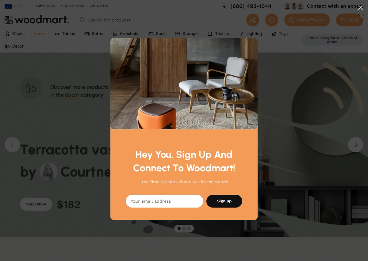 Store homepage