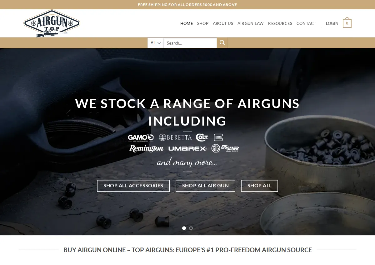 Store homepage