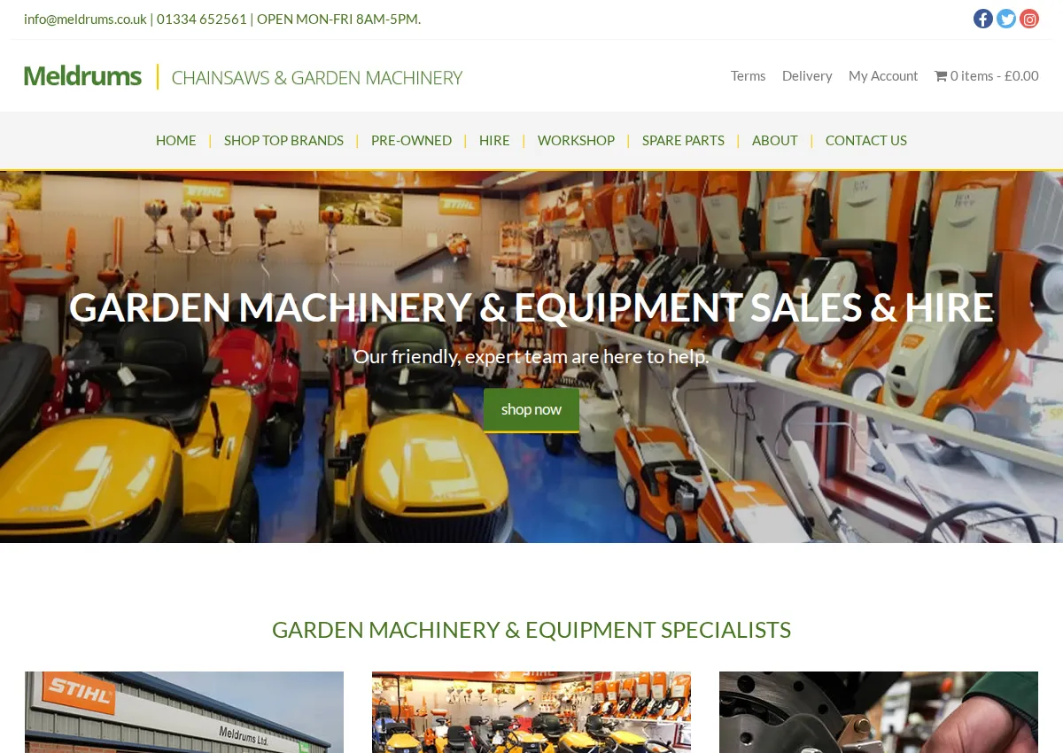 Store homepage