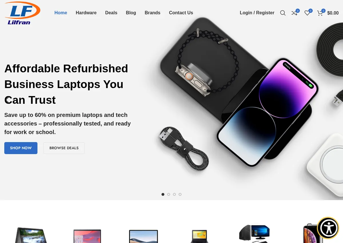 Store homepage