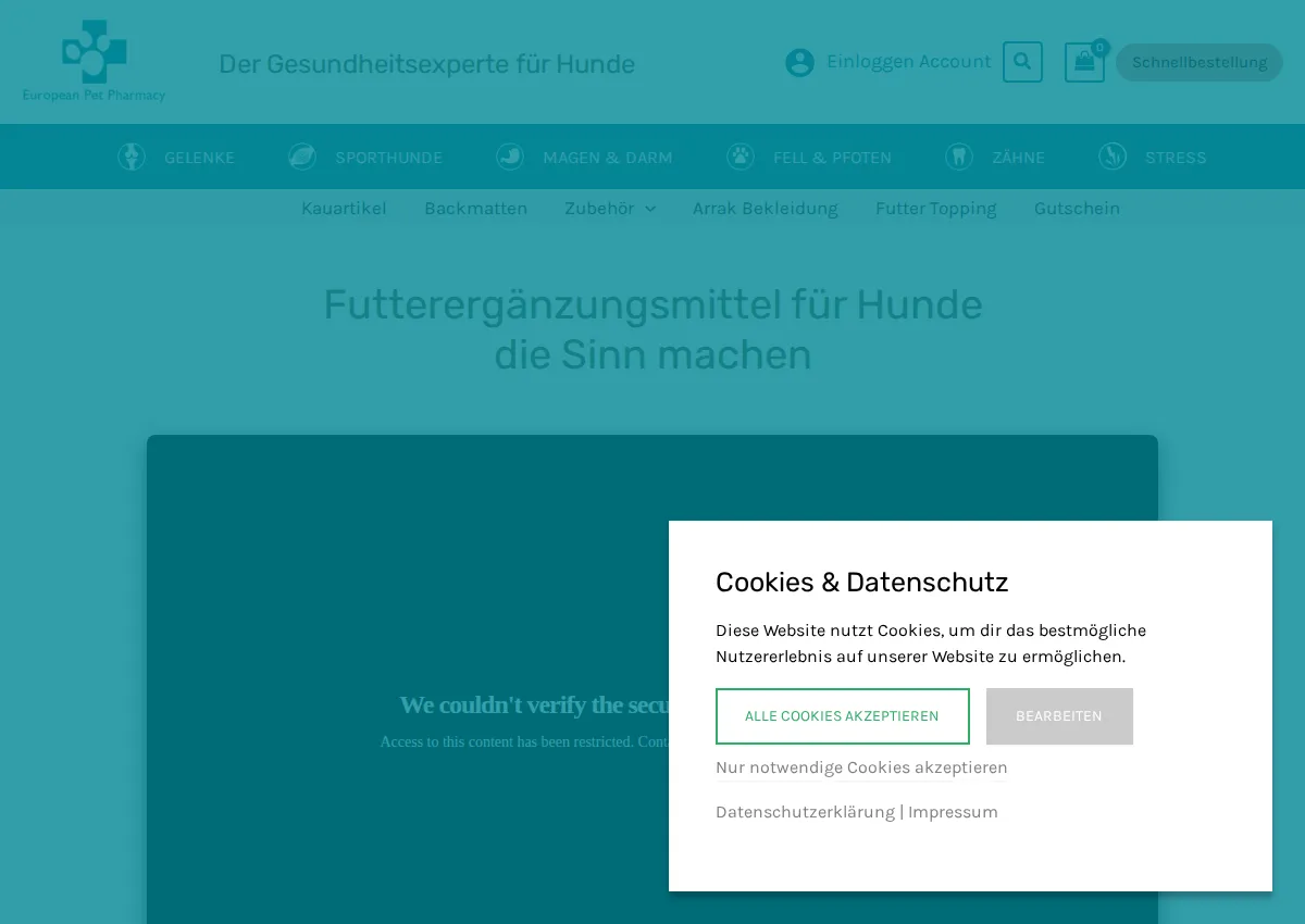 Store homepage