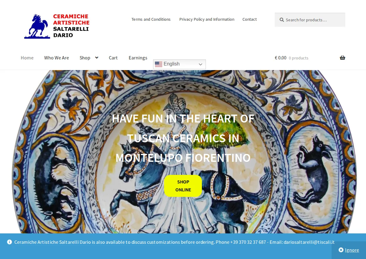 Store homepage