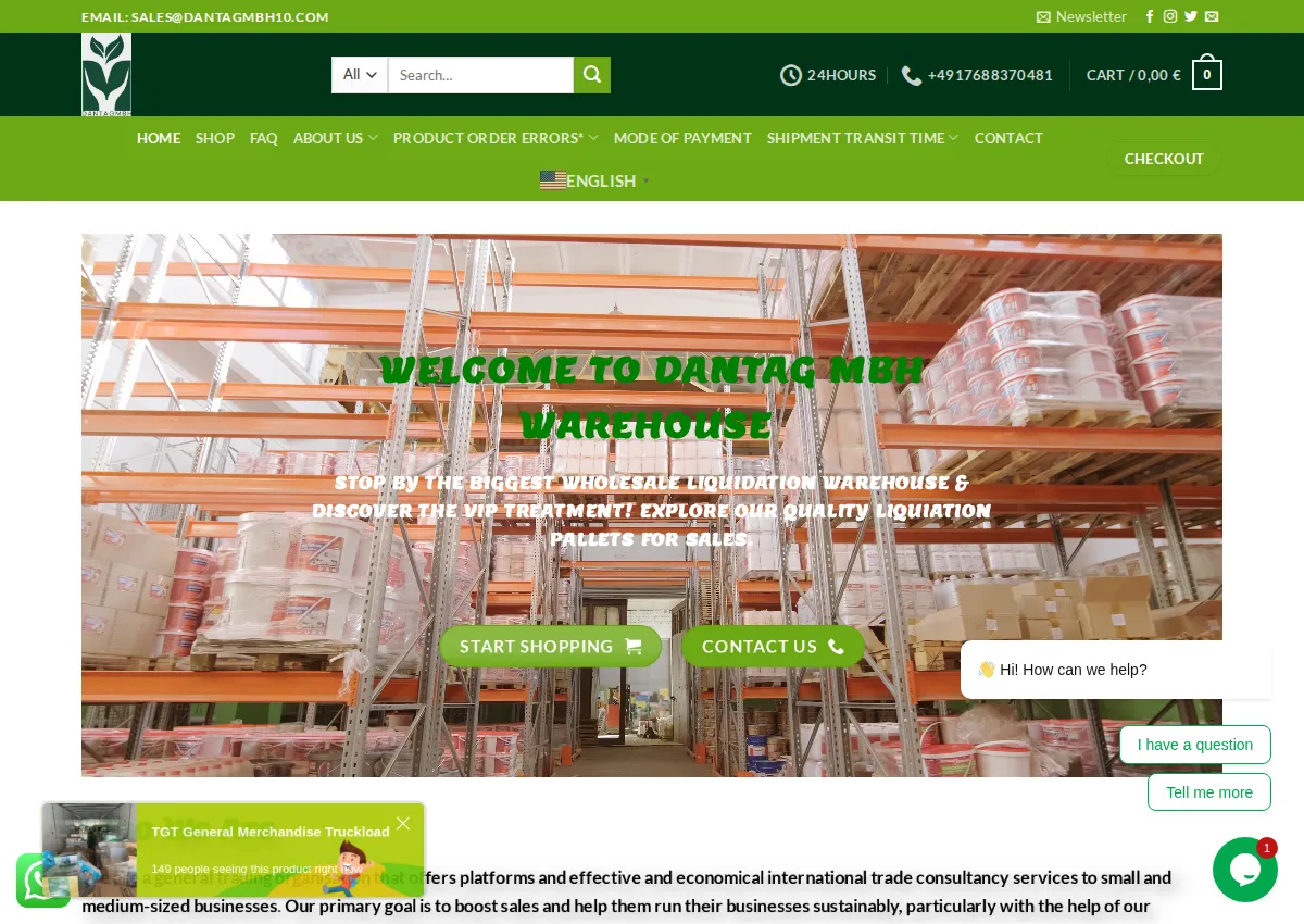 Store homepage
