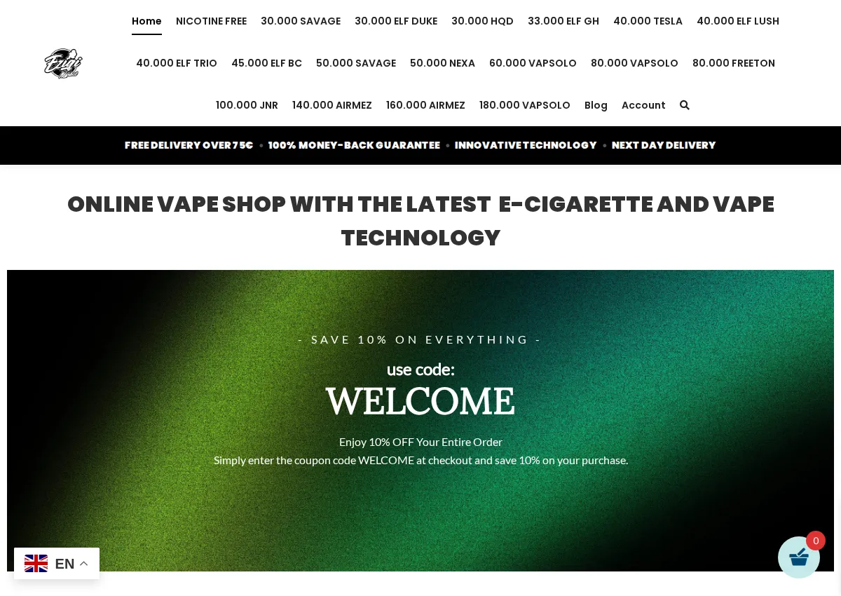 Store homepage