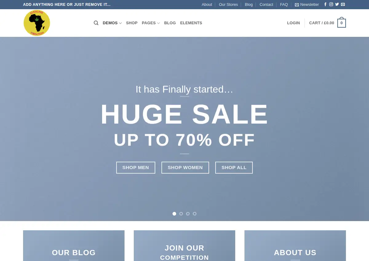 Store homepage
