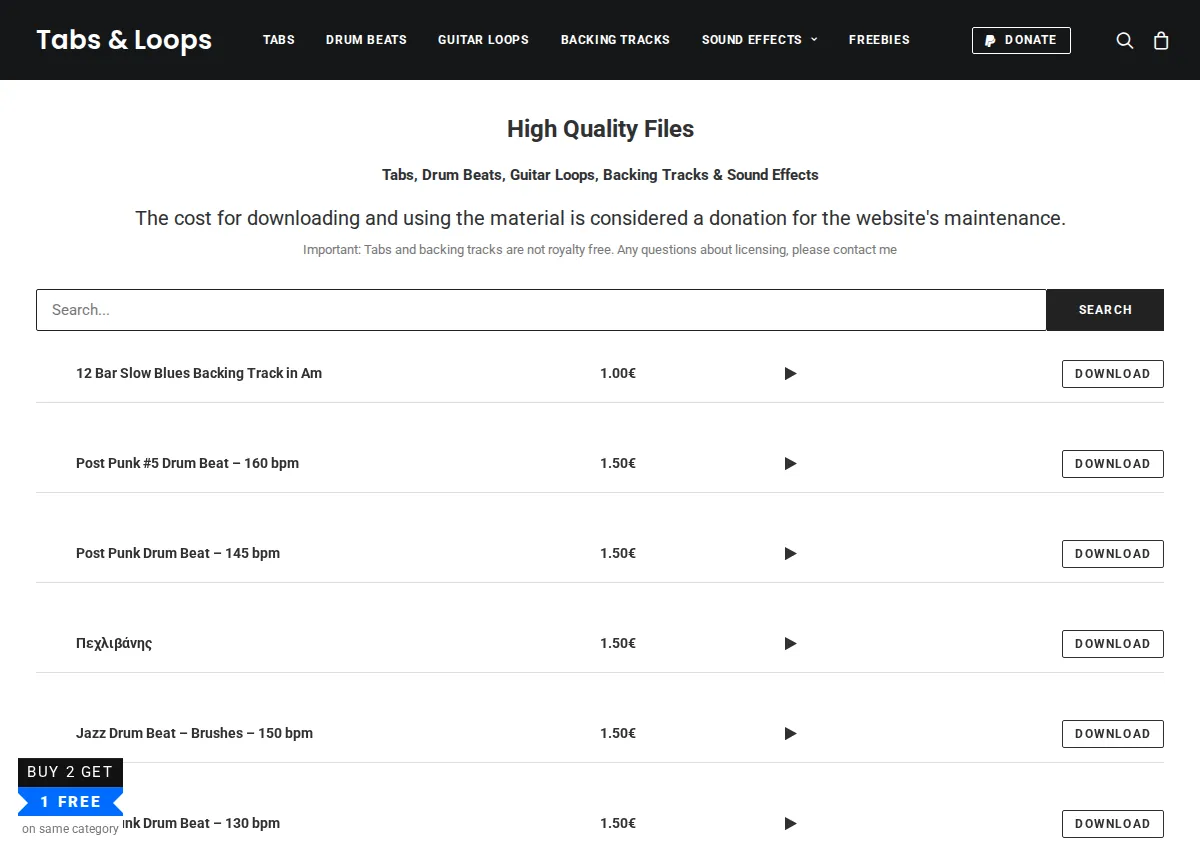 Store homepage