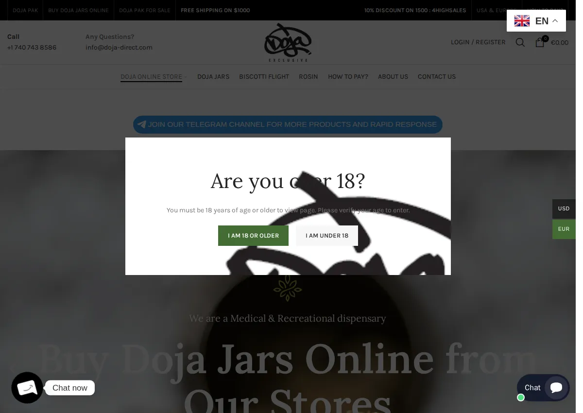 Store homepage