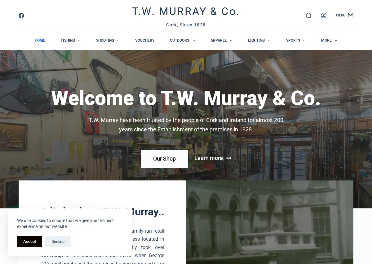 Store homepage
