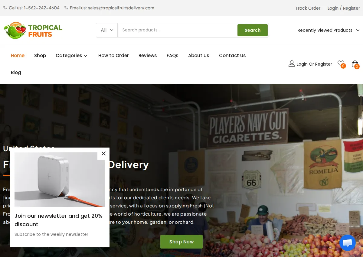 Store homepage