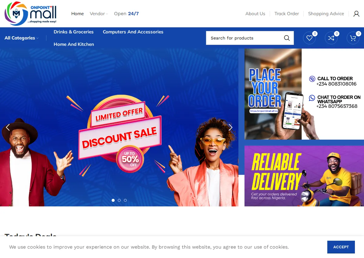 Store homepage