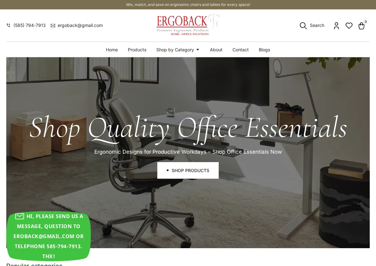 Store homepage