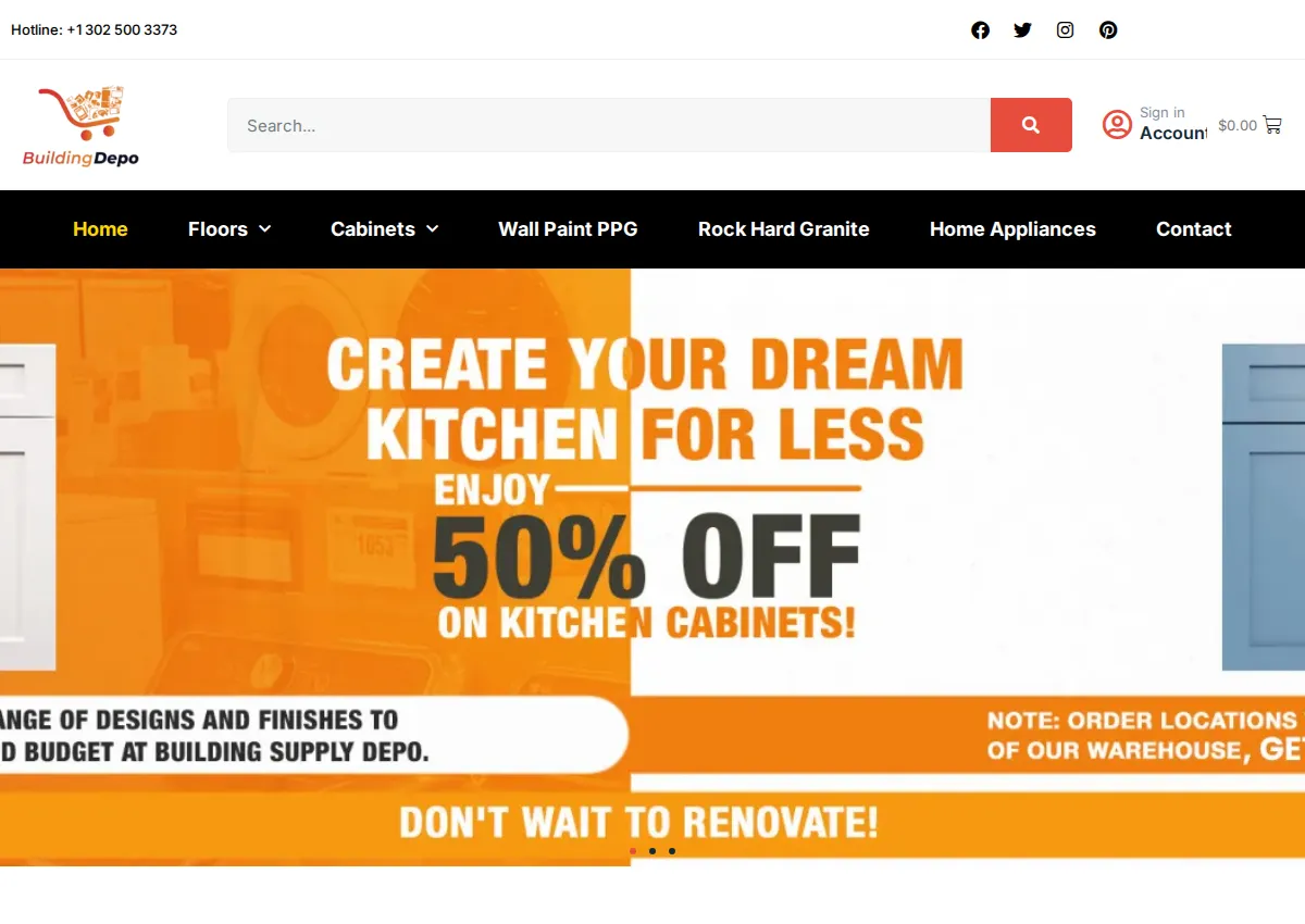 Store homepage