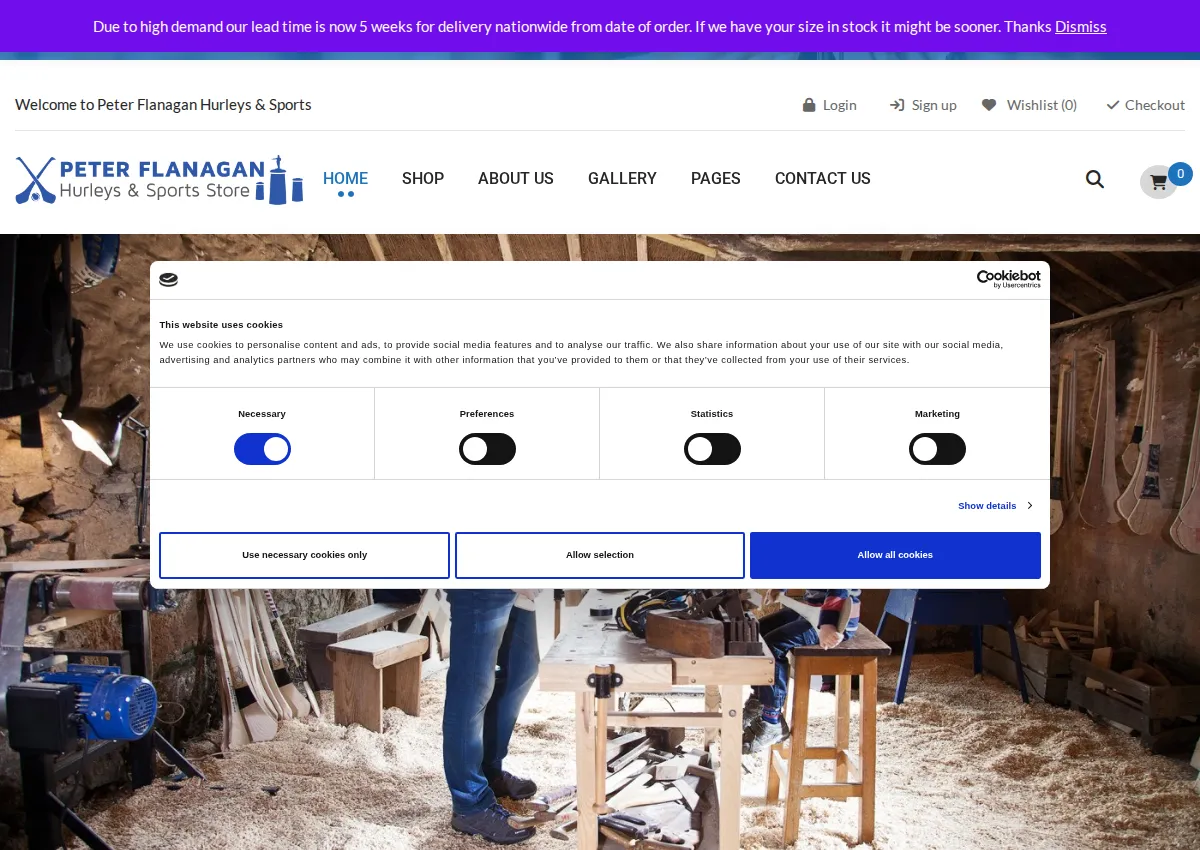 Store homepage