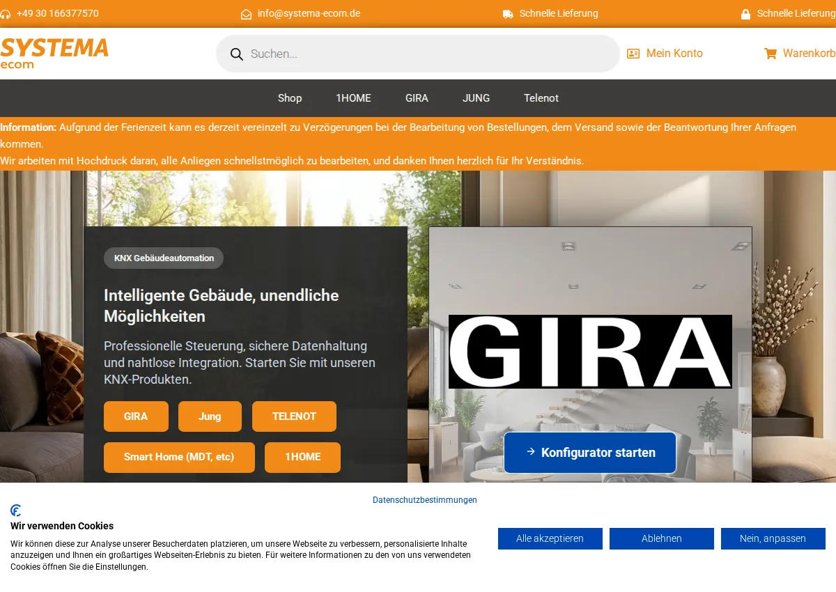 Store homepage