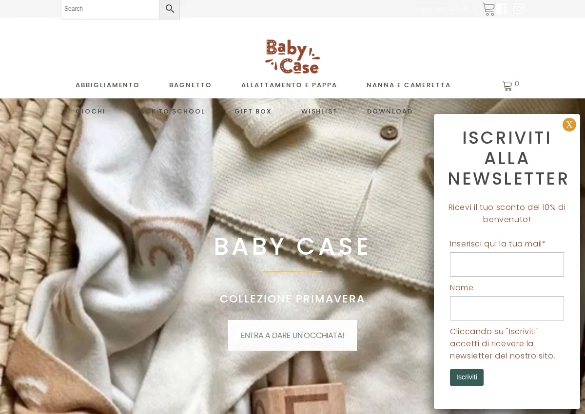 Store homepage