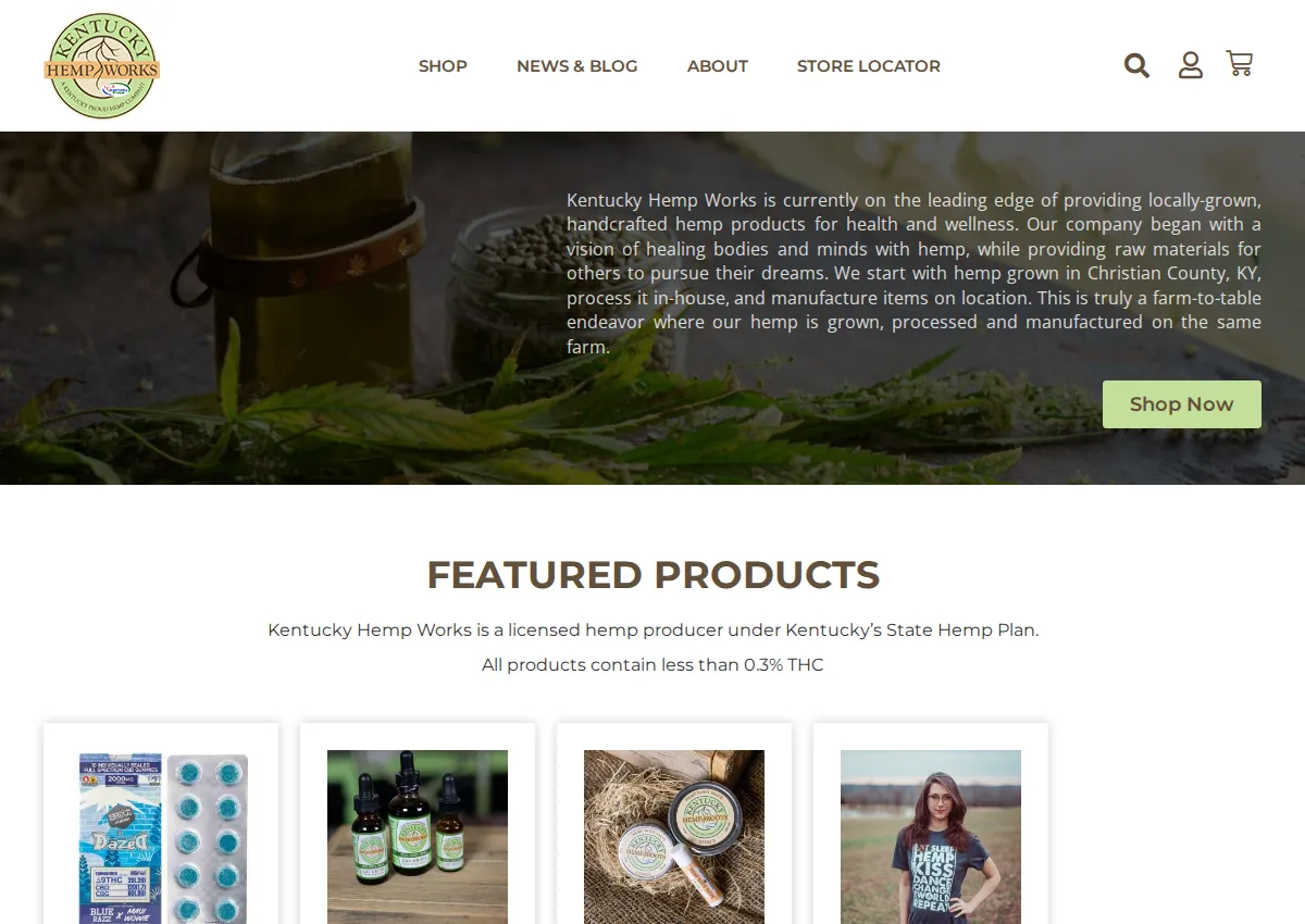 Store homepage