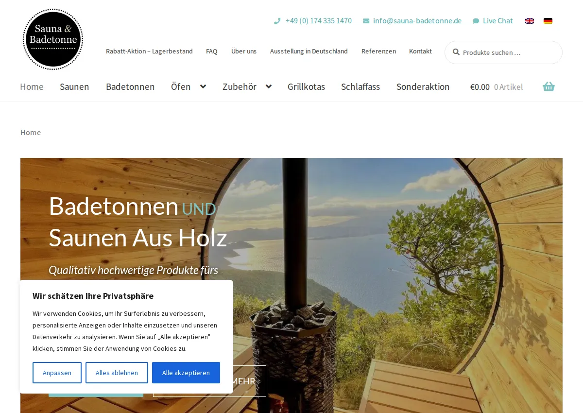 Store homepage