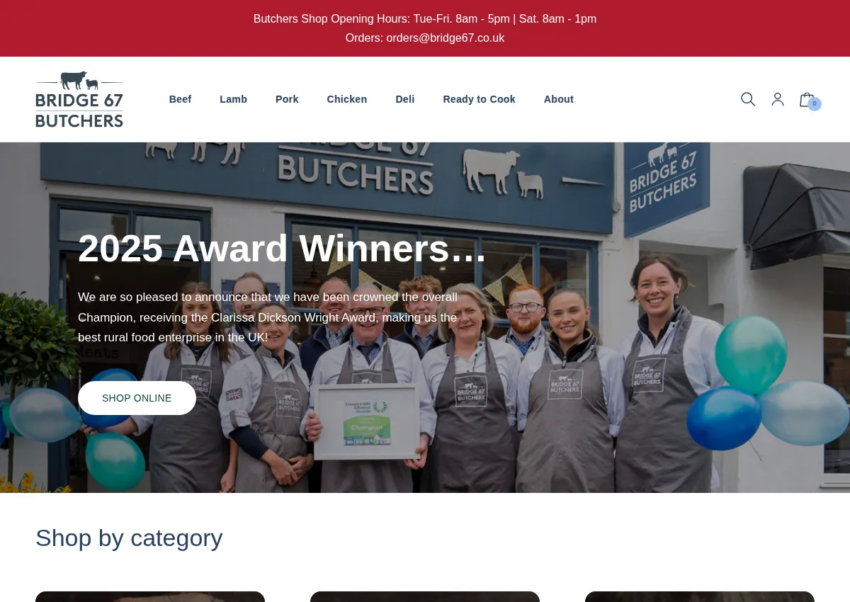 Store homepage