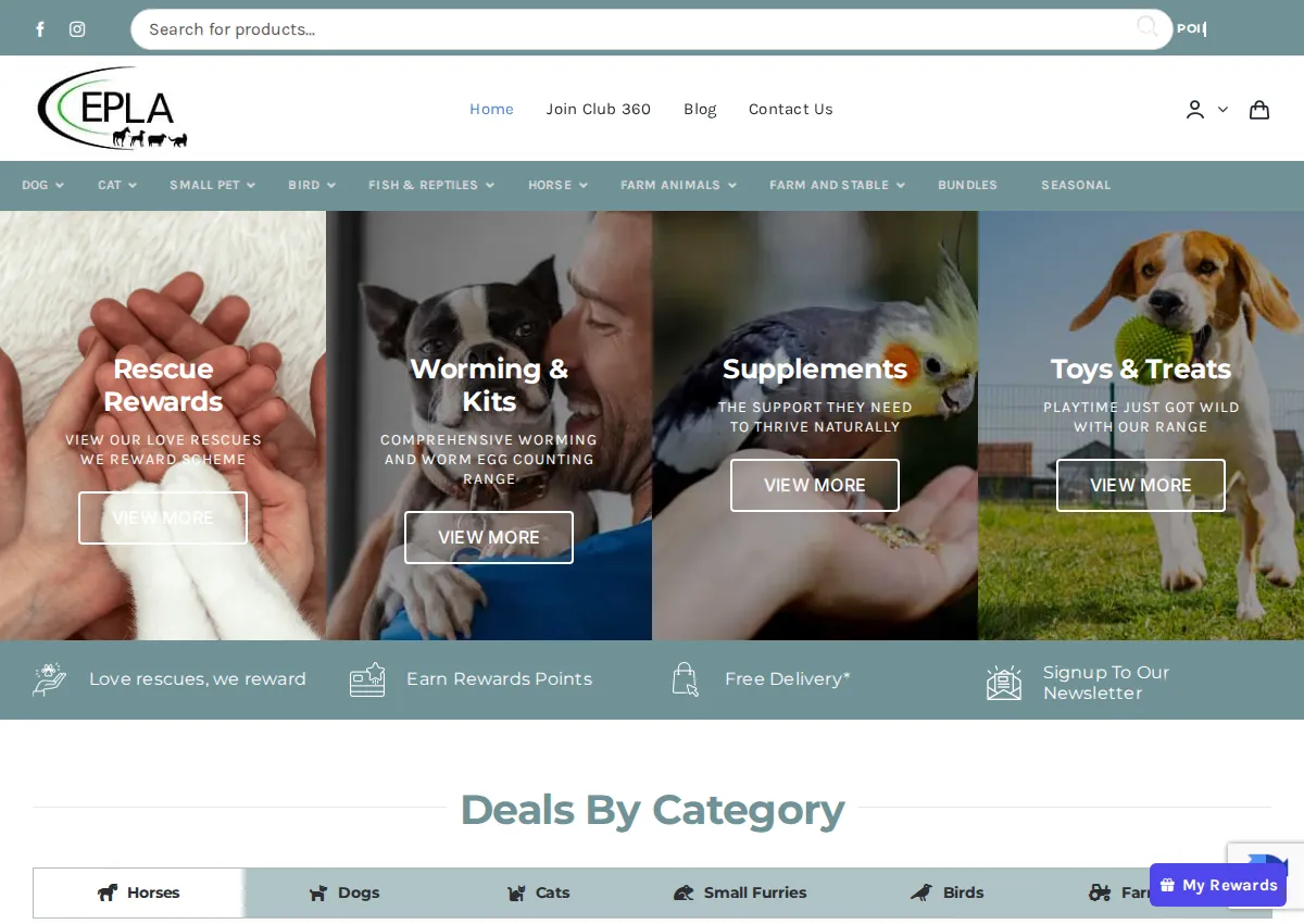 Store homepage