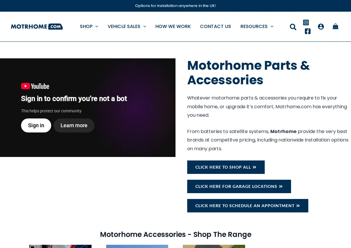 Store homepage
