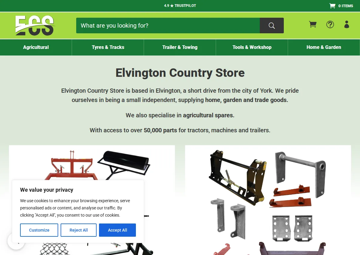 Store homepage