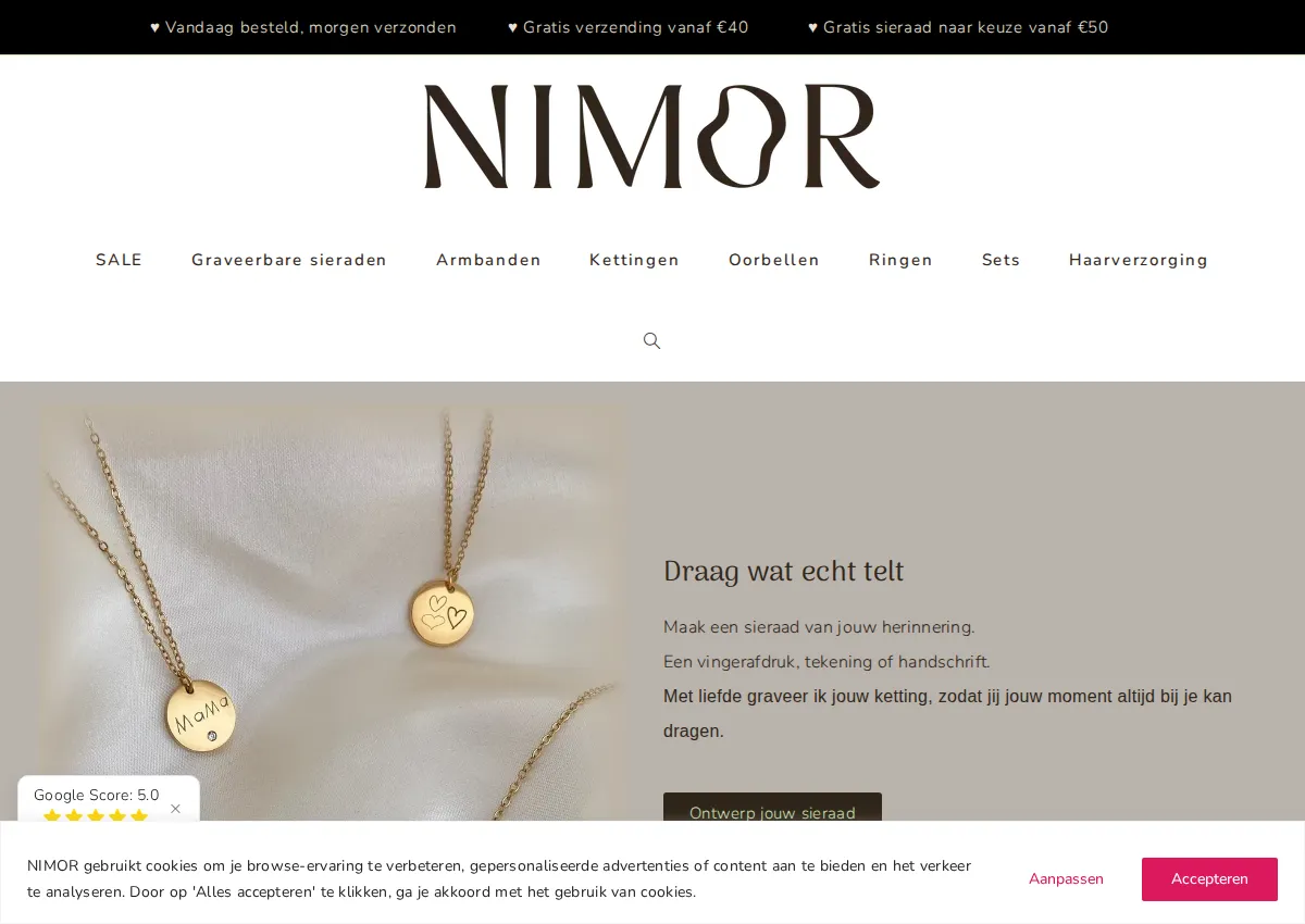 Store homepage