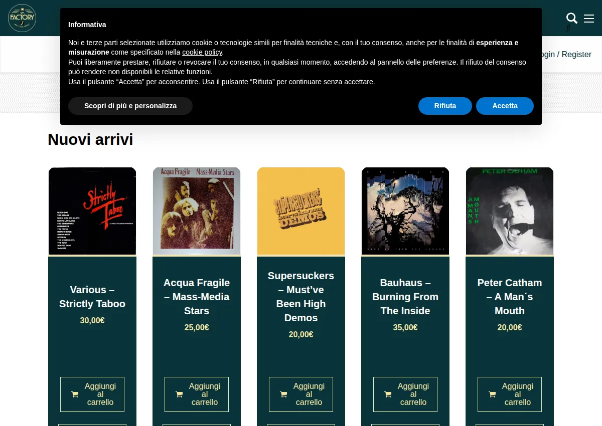Store homepage