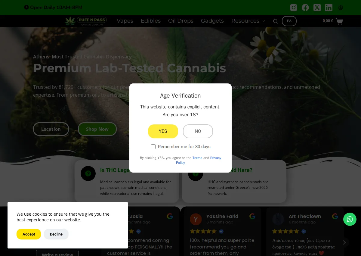 Store homepage