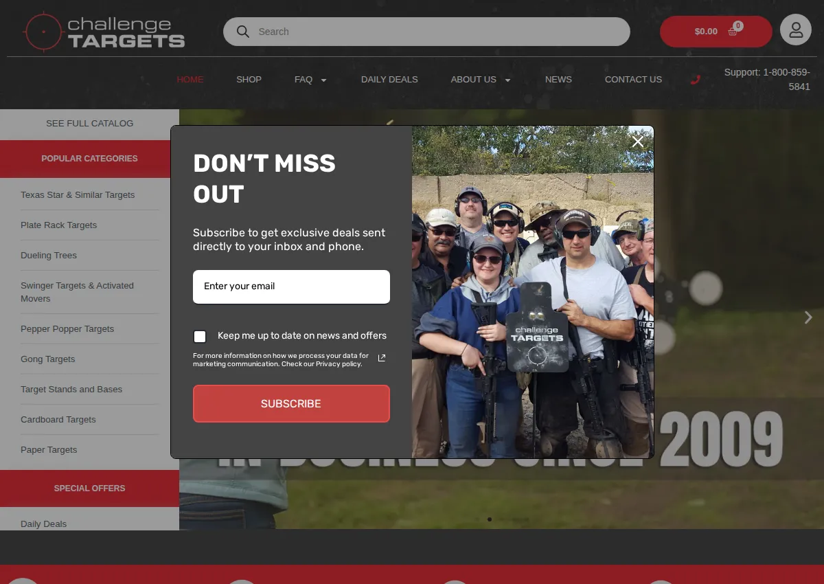 Store homepage