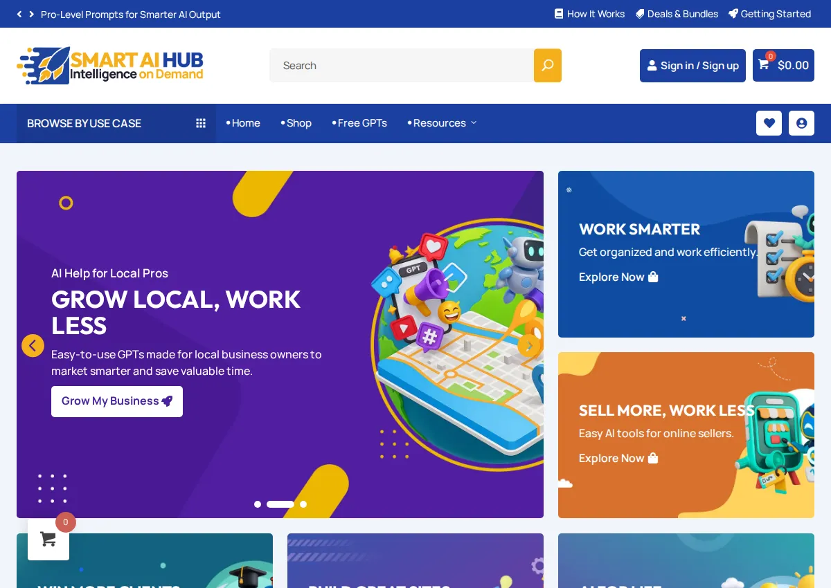 Store homepage