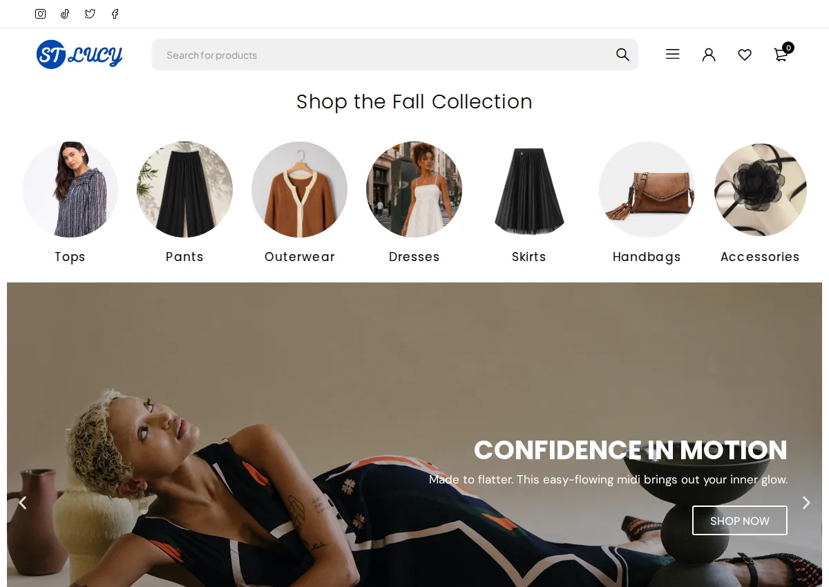 Store homepage
