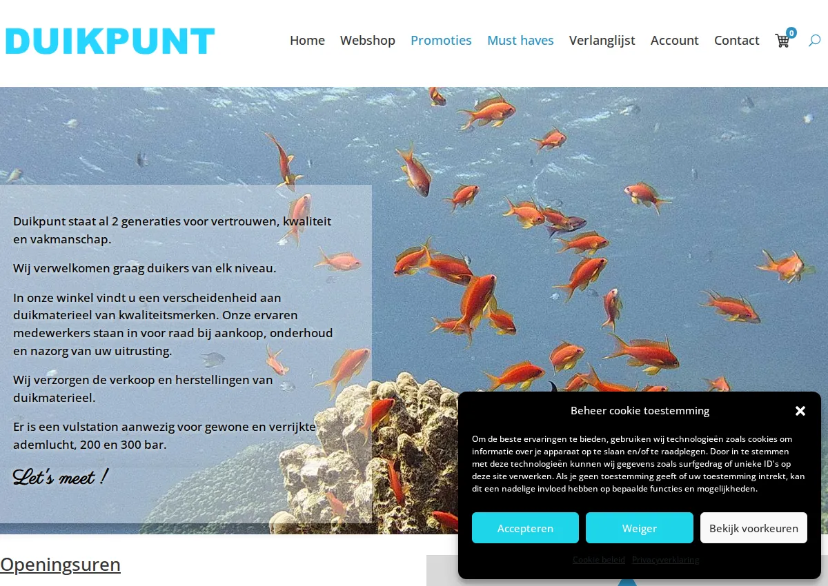 Store homepage