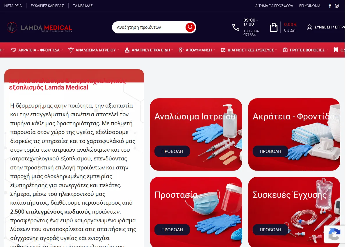 Store homepage