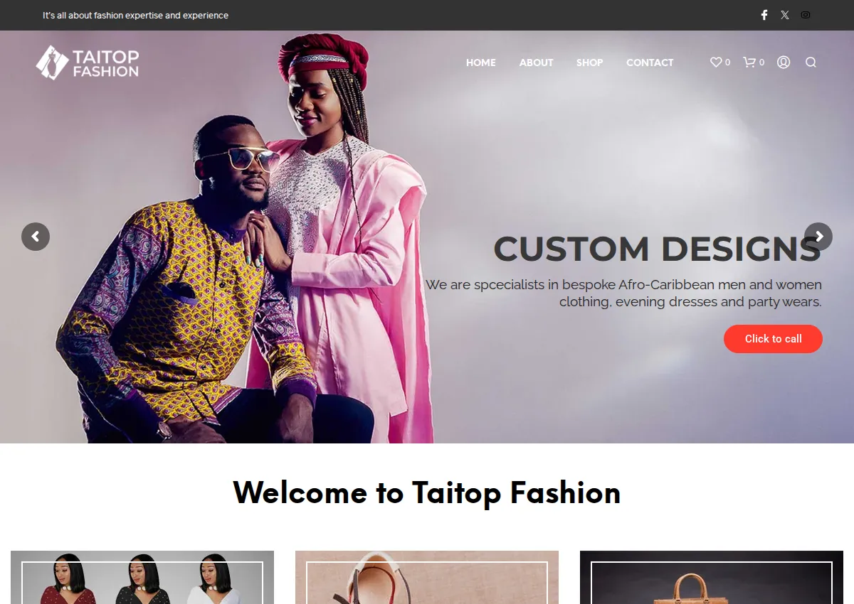 Store homepage