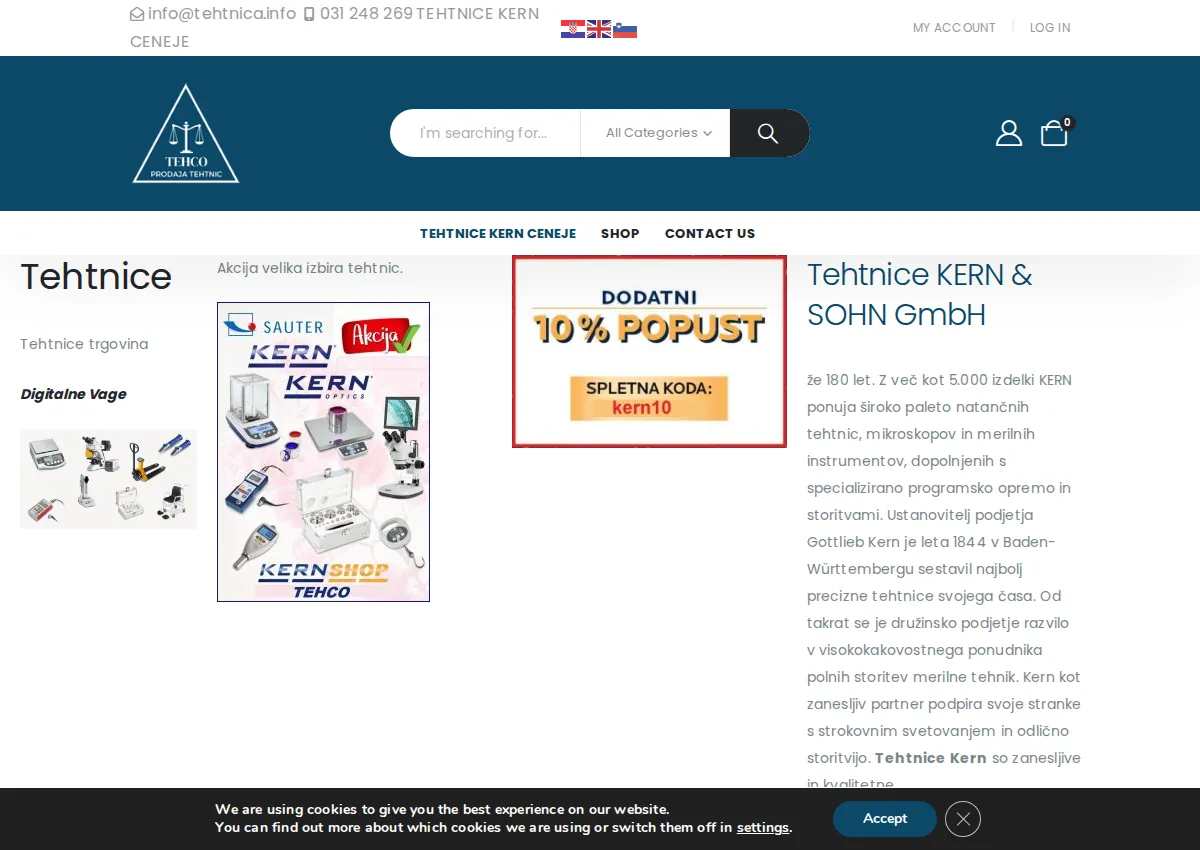 Store homepage