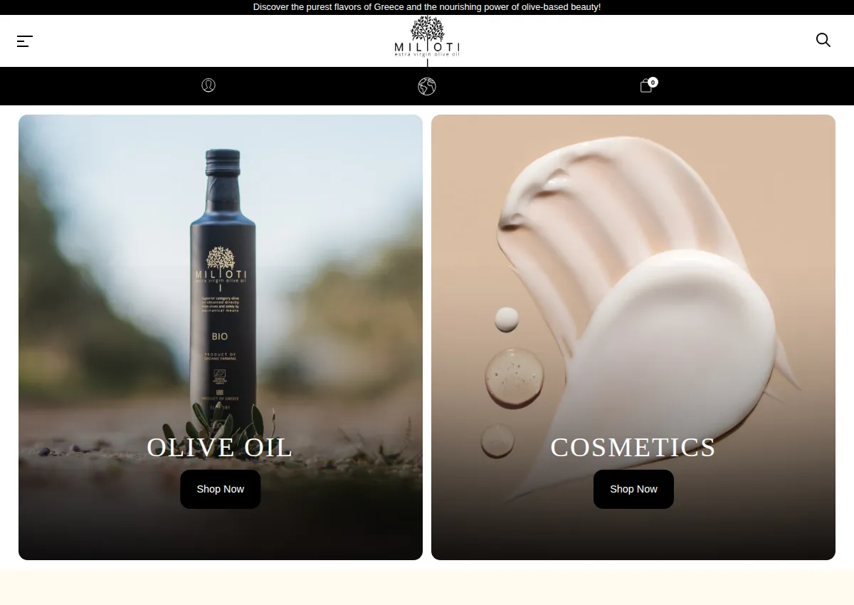 Store homepage