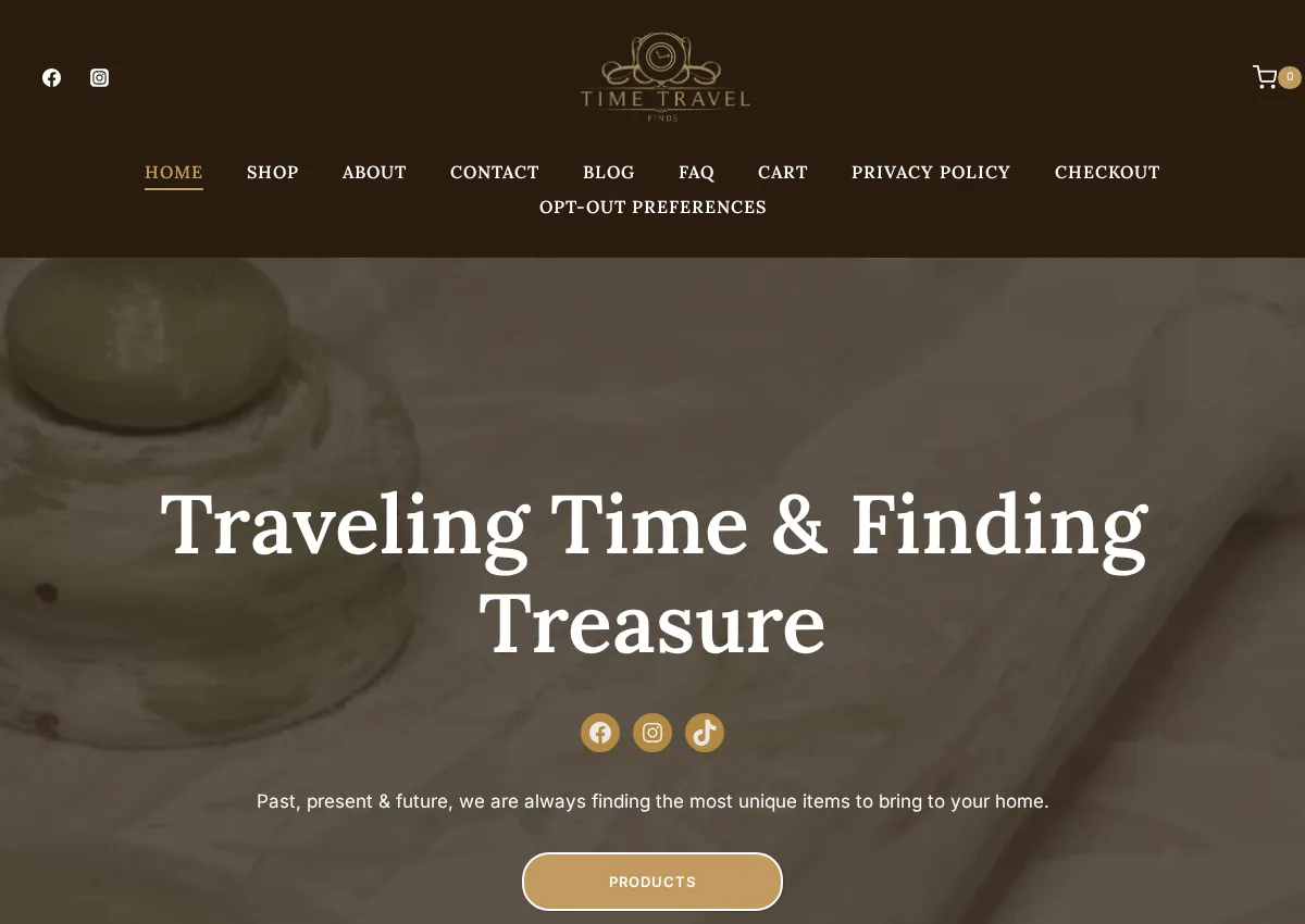 Store homepage